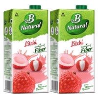 B Natural Litchi Juice, 1L (Pack of 2) at Rs 110 only