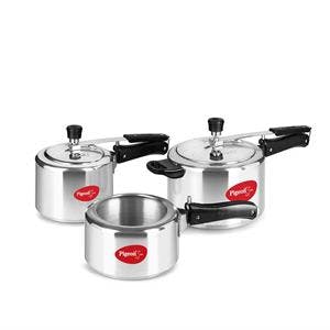 Pigeon Aluminium Pressure Cooker Combo 2, 3, 5 Litre at Rs 1649 only