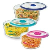 Decor Glass Container 3 Pieces at Rs 1221 only