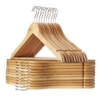Wooden Natural Finish Suit Coat Hangers 20 Pcs at Rs 1139 only