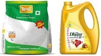 Dhara Rice Bran Oil 5Ltr with Free 1Kg Sugar at Rs 880 only