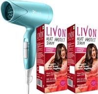 LIVON Heat Protect Serum 2X Less Hair Breakage and Syska Hair Dryer at Rs 742 only