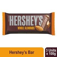  Hershey's Whole Almonds Chocolate Bar 100g Pack of 3 at Rs 252 only